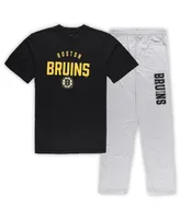 Men's Boston Bruins Black, Heather Gray Big and Tall T-shirt Pants Lounge Set