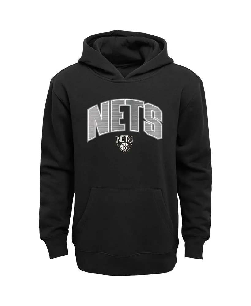 Preschool Boys Black, Heather Gray Brooklyn Nets Double Up Pullover Hoodie and Pants Set