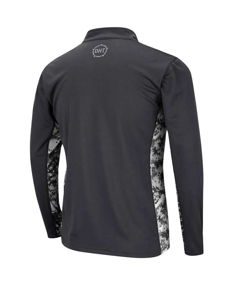 Men's Colosseum Charcoal Louisville Cardinals Oht Military-Inspired Appreciation Digi Camo Quarter-Zip Jacket