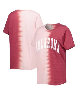 Women's Gameday Couture Crimson Oklahoma Sooners Find Your Groove Split-Dye T-shirt