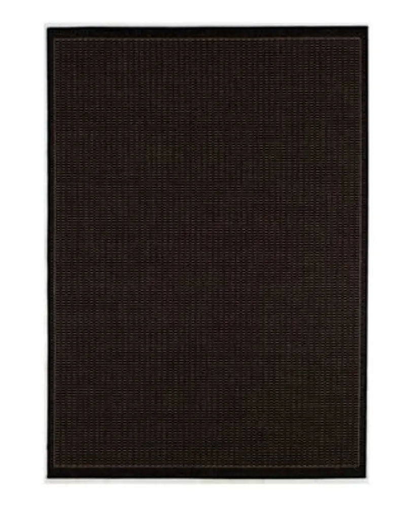 Closeout Couristan Recife Saddle Stitch Black Cocoa Indoor Outdoor Rug