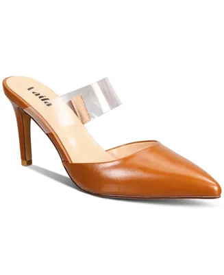 Vaila Shoes Women's Valencia Lucite Strappy Slip-On Pumps-Extended sizes 9-14