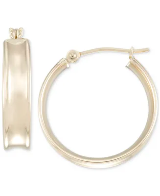 Polished Round Hoop Earrings in 10k Yellow Gold