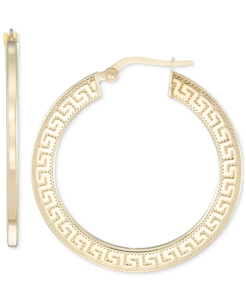 Amazon.com: Kooljewelry 10k Yellow Gold 6x15 mm Swirl Design Round Hoop  Earrings: Clothing, Shoes & Jewelry