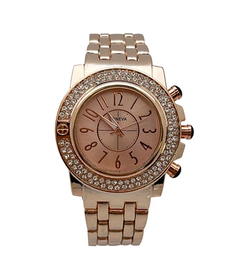 Olivia Pratt Chunky Rhinestones Bezel and Bold Women Watch