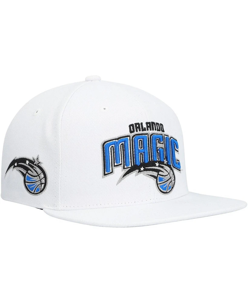 Men's Mitchell & Ness White Orlando Magic Side Core 2.0 Snapback Hat