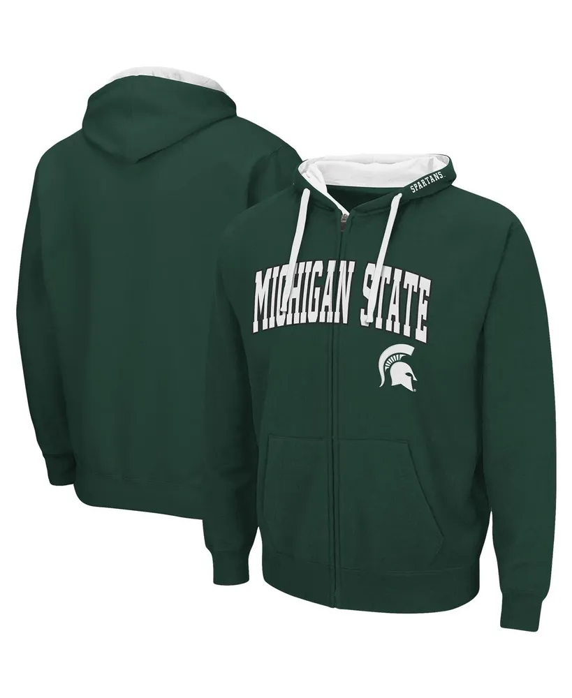 Men's Colosseum Green Michigan State Spartans Big and Tall Full-Zip Hoodie