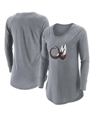 Women's Gray Colorado Mammoth Primary Logo Tri-Blend Long Sleeve T-shirt