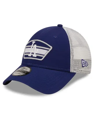 Men's New Era Royal, White Los Angeles Dodgers Logo Patch 9Forty Trucker Snapback Hat