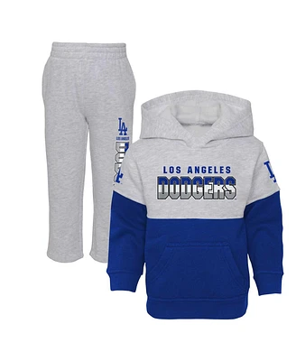 Toddler Boys and Girls Royal, Heather Gray Los Angeles Dodgers Two-Piece Playmaker Set