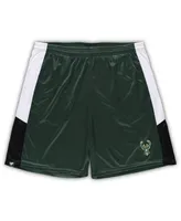 Men's Fanatics Hunter Green Milwaukee Bucks Big and Tall Champion Rush Practice Shorts