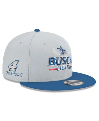Men's New Era Gray, Blue Kevin Harvick Busch Light 9FIFTY Snapback Hat