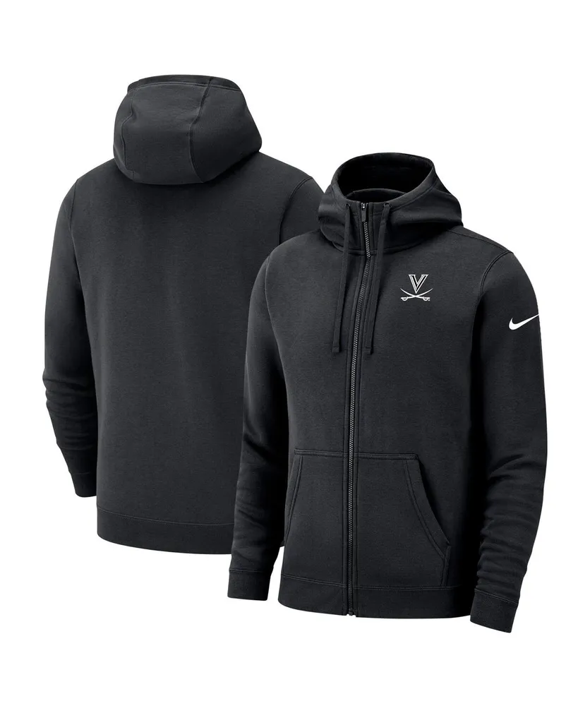 Men's Nike Black Virginia Cavaliers Dark Mode 2.0 Club Fleece Full-Zip Hoodie