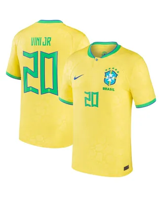 Men's Nike Vinicius Junior Yellow Brazil National Team 2022/23 Replica Home Jersey