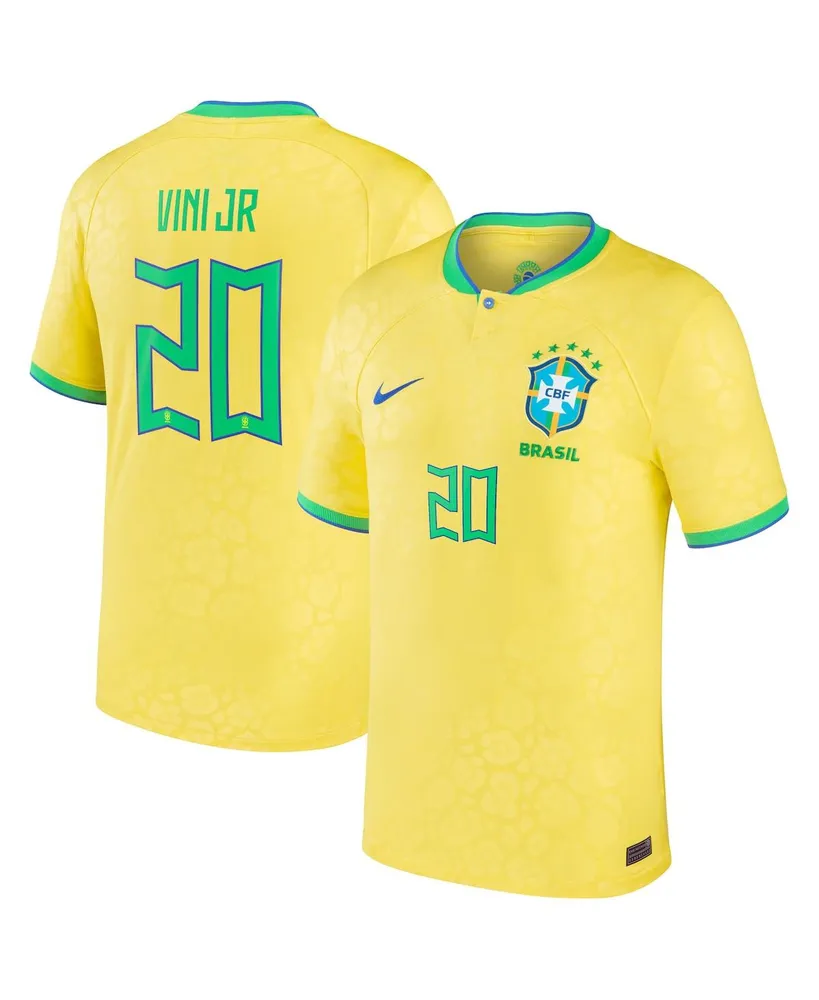 Men's Nike Vinicius Junior Yellow Brazil National Team 2022/23 Replica Home Jersey