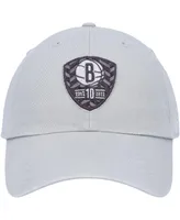 Men's '47 Brand Gray Brooklyn Nets 10Th Anniversary Clean Up Adjustable Hat