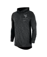 Men's Nike Black West Virginia Mountaineers Slub Performance Long Sleeve Hoodie T-shirt