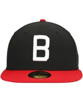 Men's New Era Black Birmingham Barons Alternate Logo 2 Authentic Collection 59Fifty Fitted Hat