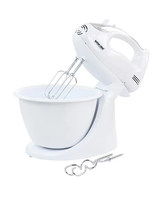 Better Chef 200 Watt Stand/Hand Mixer in White with Mixing Bowl