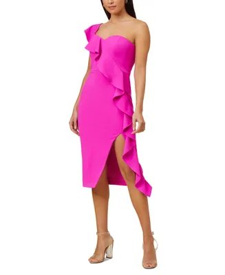 Adrianna by Adrianna Papell Women's Ruffled Asymmetrical Dress