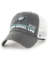 Men's '47 Brand Charcoal Philadelphia Eagles Super Bowl Lvii Mesa Trucker Clean Up Adjustable Hat