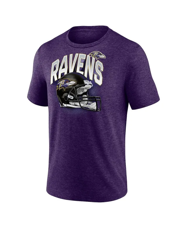 Men's Fanatics Branded Heathered Purple Baltimore Ravens End Around Tri-Blend T-Shirt