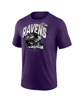 Men's Fanatics Heathered Purple Baltimore Ravens End Around Tri-Blend T-shirt