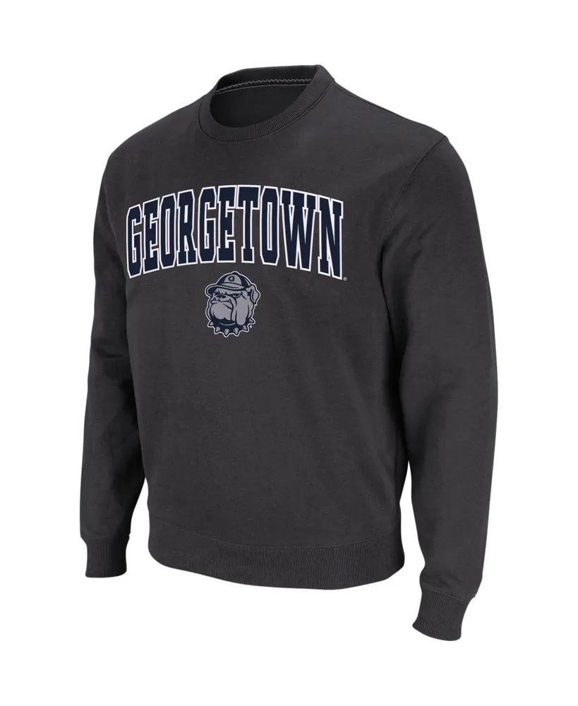 Men's Colosseum Charcoal Georgetown Hoyas Arch and Logo Crew Neck Sweatshirt