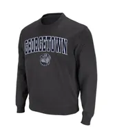 Men's Colosseum Charcoal Georgetown Hoyas Arch and Logo Crew Neck Sweatshirt