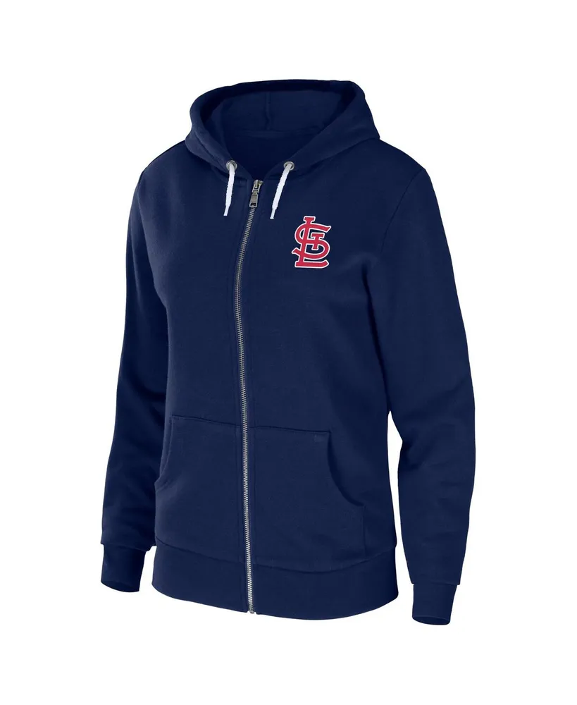 Women's Wear by Erin Andrews Navy St. Louis Cardinals Sponge Fleece Full-Zip Hoodie