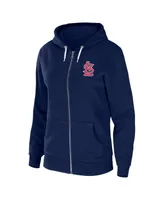 Women's Wear by Erin Andrews Navy St. Louis Cardinals Sponge Fleece Full-Zip Hoodie