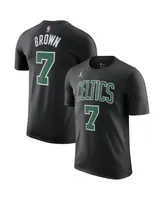 Men's Jordan Jaylen Brown Black Boston Celtics 2022/23 Statement Edition Name and Number T-shirt