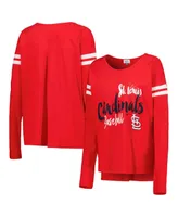 Women's Touch Red St. Louis Cardinals Free Agent Long Sleeve T-shirt