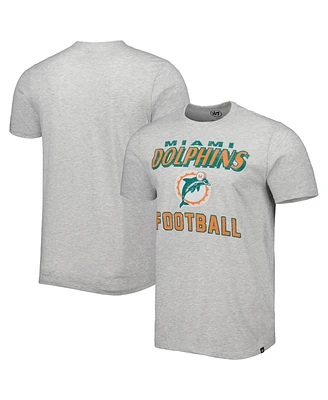 Men's '47 Brand Heathered Gray Distressed Miami Dolphins Dozer Franklin Lightweight T-shirt