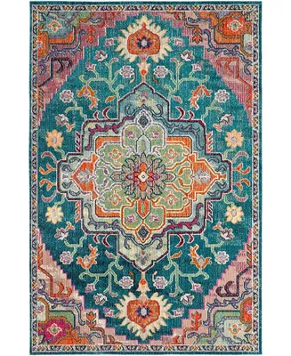 Safavieh Crystal CRS501 Teal and Rose 3' x 5' Area Rug