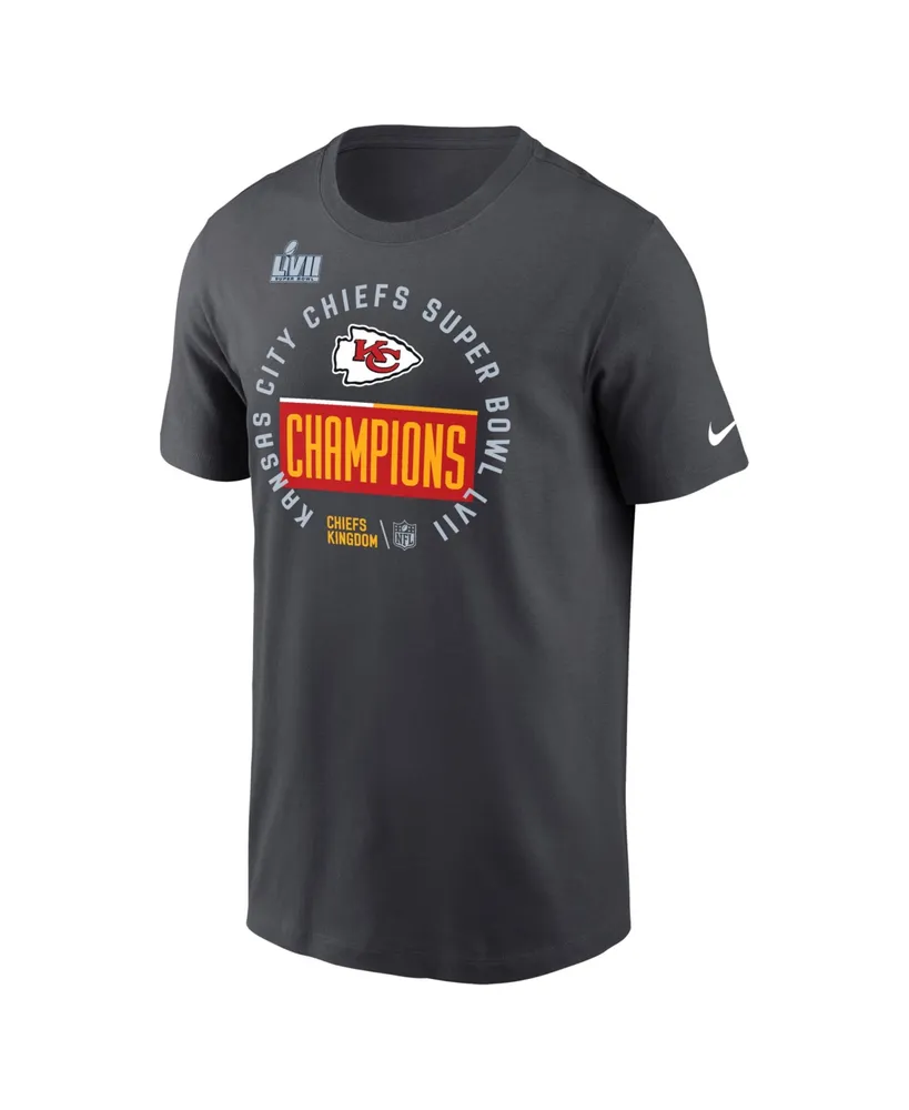 Men's Nike Anthracite Kansas City Chiefs Super Bowl Lvii Champions Locker Room Trophy Collection T-shirt
