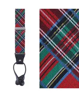 Trafalgar Men's Nicholas Tartan Plaid Button End Silk Suspenders