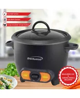 Brentwood Appliances Brentwood 3 Cup Uncooked/6 Cup Cooked Non Stick Rice Cooker in Black