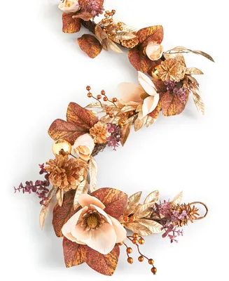 Charter Club Gilded Floral Garland, Created for Macy's