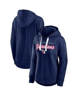 Women's Fanatics Heathered Navy Cleveland Guardians Set to Fly Pullover Hoodie
