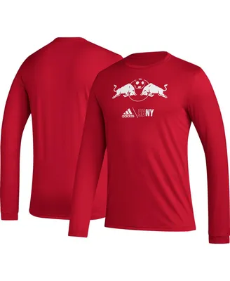 Men's adidas Red New York Bulls Icon Long Sleeve T-shirt