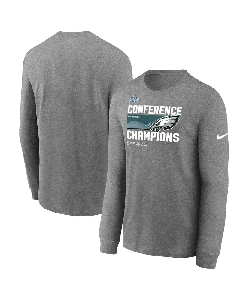 Men's Nike Charcoal Philadelphia Eagles 2022 Nfc Champions Locker Room Trophy Collection Long Sleeve T-shirt