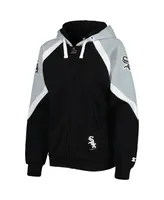 Women's Starter Black, Silver Chicago White Sox Hail Mary Full-Zip Hoodie