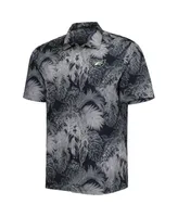 Men's Tommy Bahama Black Philadelphia Eagles Coast Luminescent Fronds Camp IslandZone Button-Up Shirt