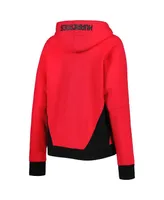 Women's Starter Red Carolina Hurricanes Wishbone Half-Zip Hoodie