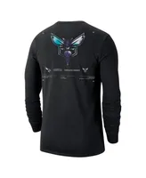 Men's Jordan Black Charlotte Hornets Essential Air Traffic Control Long Sleeve T-shirt