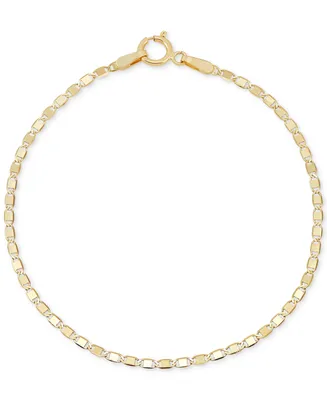 Children's Polished Valentino Link Bracelet in 14k Gold