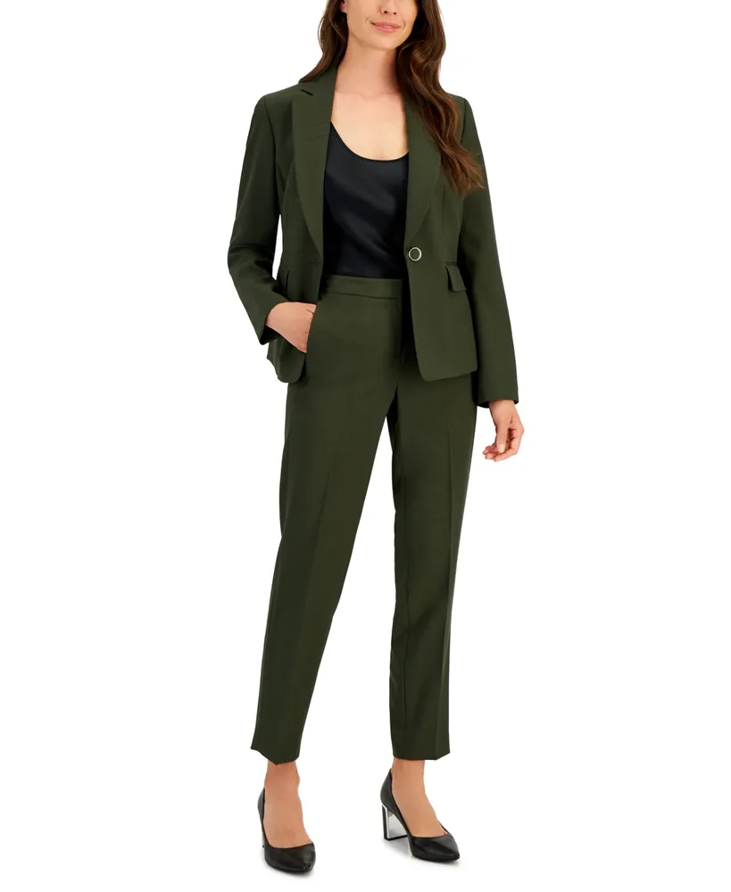 Le Suit Plus Size Crepe Two-Button Blazer Pantsuit - Macy's