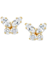 Children's Cubic Zirconia Butterfly Stud Earrings in 14k Gold