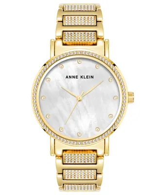 Anne Klein Women's Three Hand Quartz Gold-Tone Alloy Watch, 36mm
